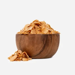Kokoschips in Salzkaramell